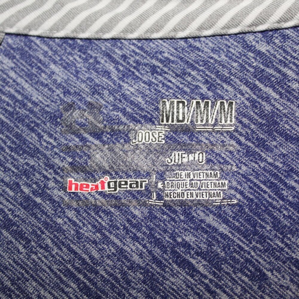 Under Armour Men's HeatGear Loose Fit blue/gray heathered Polo shirt size M - Picture 3 of 4